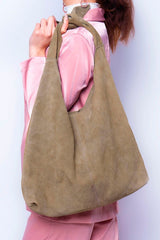 KNOT TOTE SUEDE OLIVE