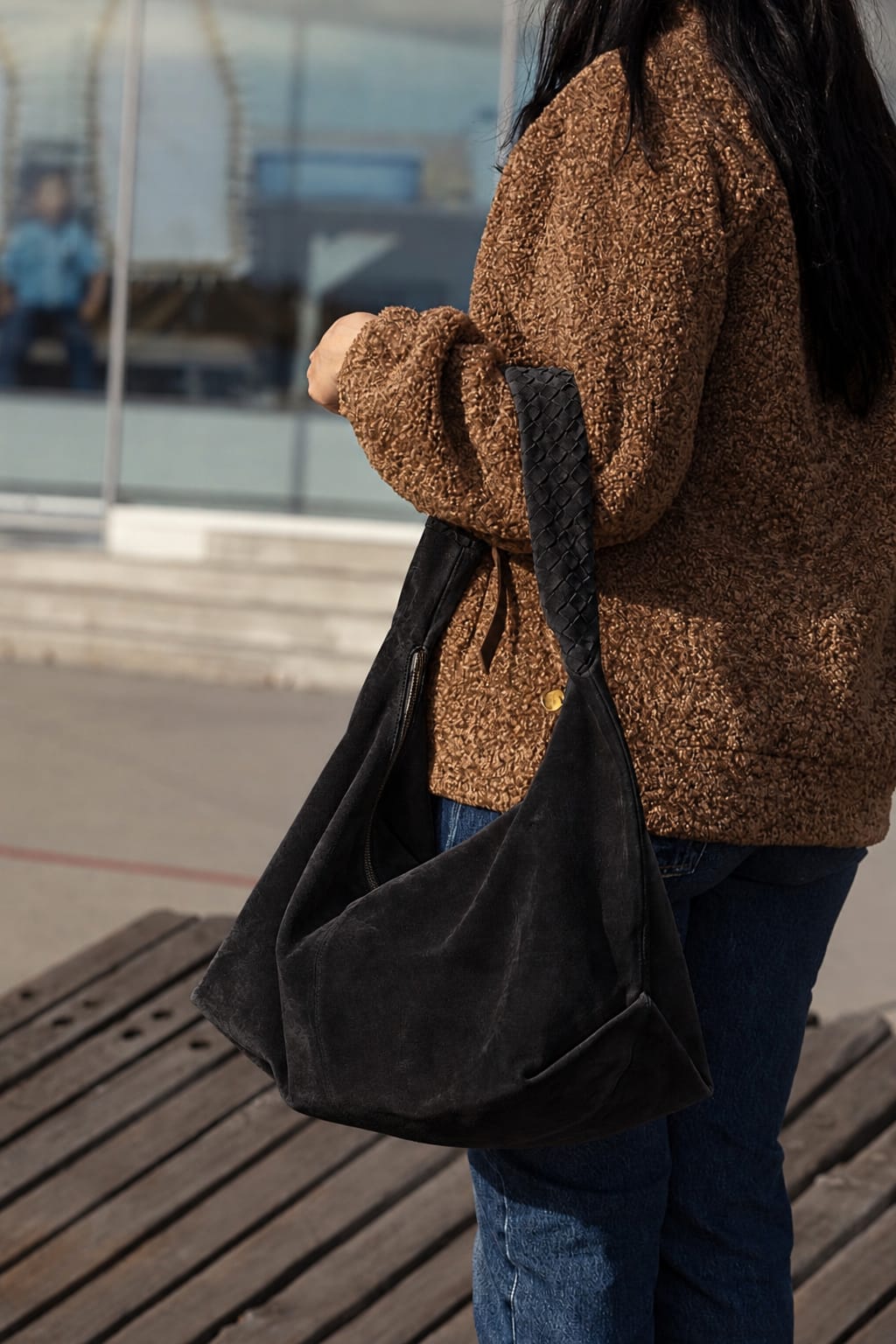 KATE SLOUCHY HOBO BAG-BLACK