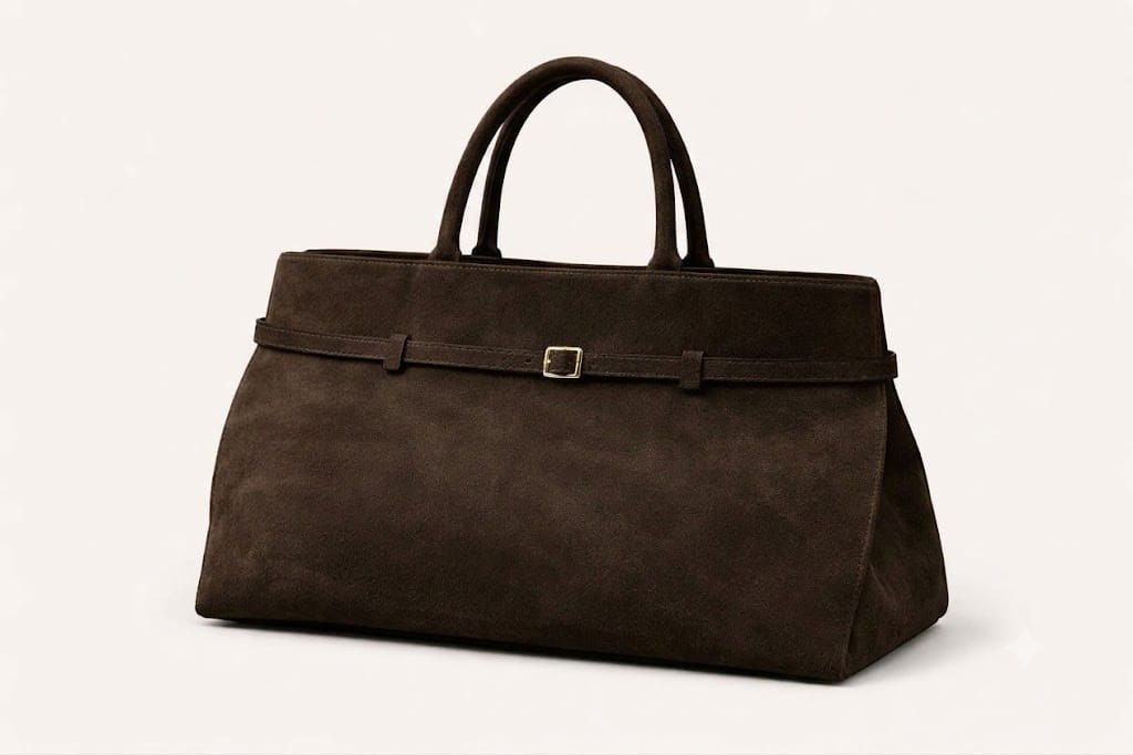 MONROE CLASSIC HANDBAG SUEDE CHOCOLATE BROWN