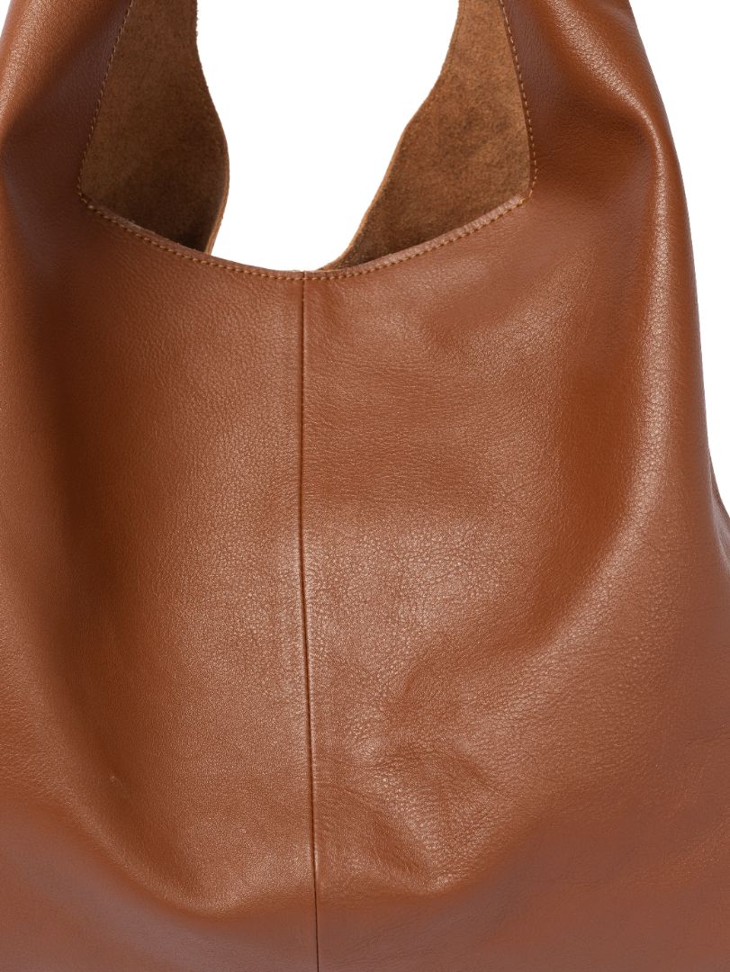 Knot Leather Shoulder Bag Tan