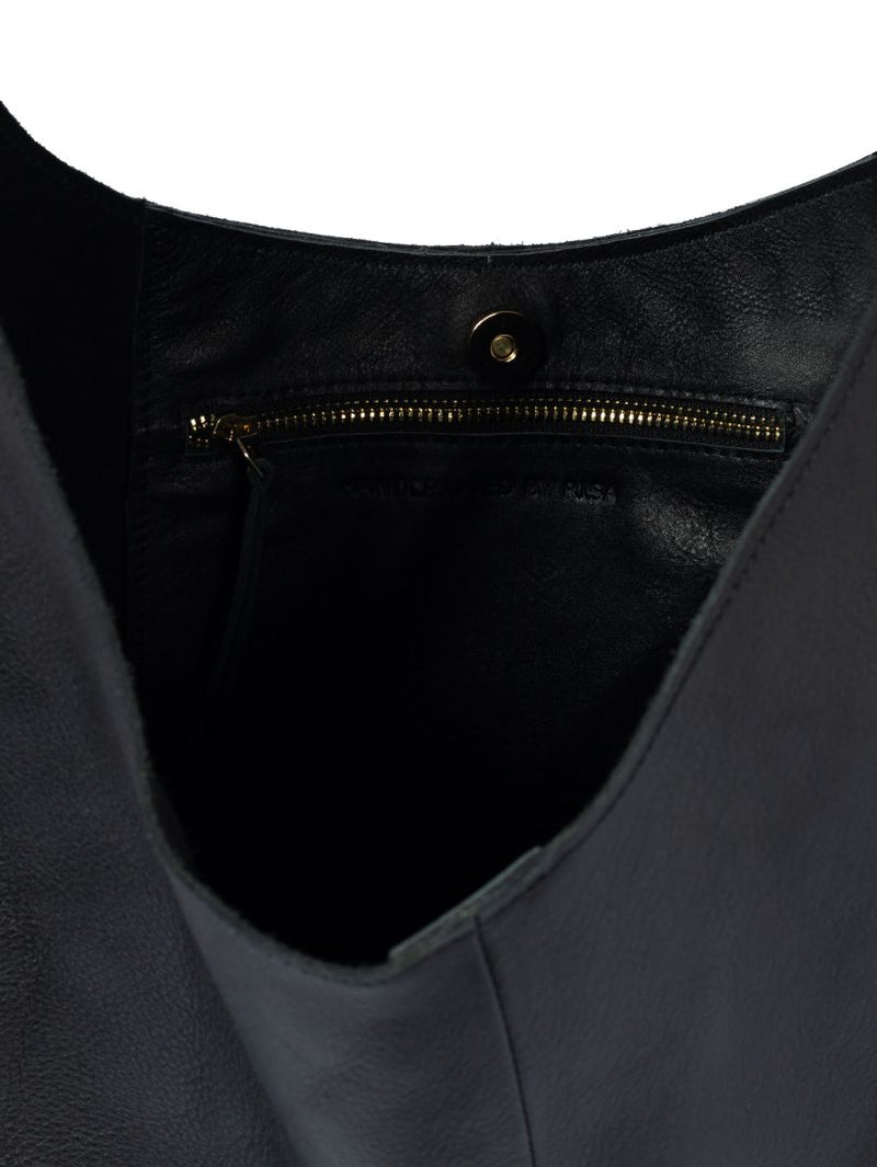 Knot Leather Shoulder Bag  (Black)