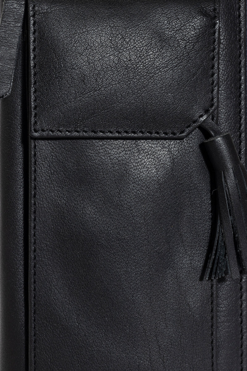 Three Fold Wallet Crossbody (Black)