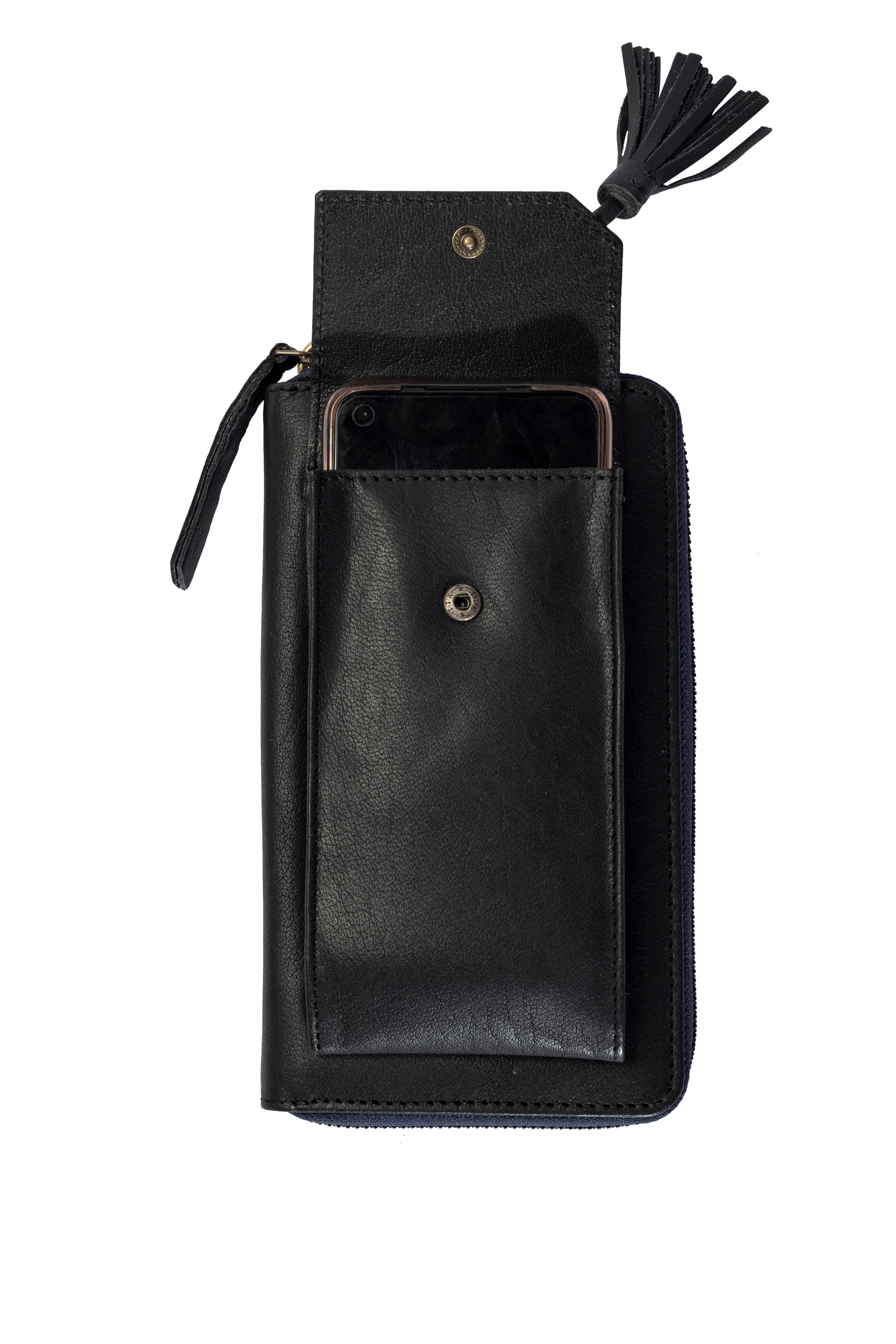 Three Fold Wallet Crossbody Black
